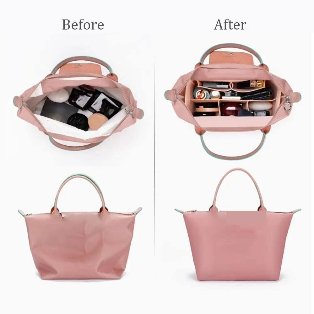 For Longchamp High-quality Felt Handbag Insert Bag Storage Bag Support Internal Bag Portable Organization Bag Organiser