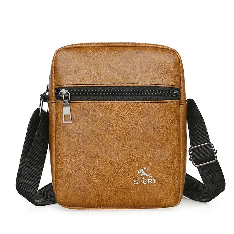 Vintage Messenger Bag Men PU Leather Business Worker Shoulder Bag Brown Black Man Crossbody Bag Male Handbag Gift for Husband