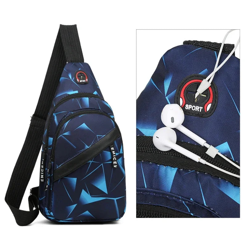 Shoulder Crossbody Bag for Men Short Travel Messenger Chest Bag Light Outdoor Sport Recreation Lovers Single Shoulder Bag