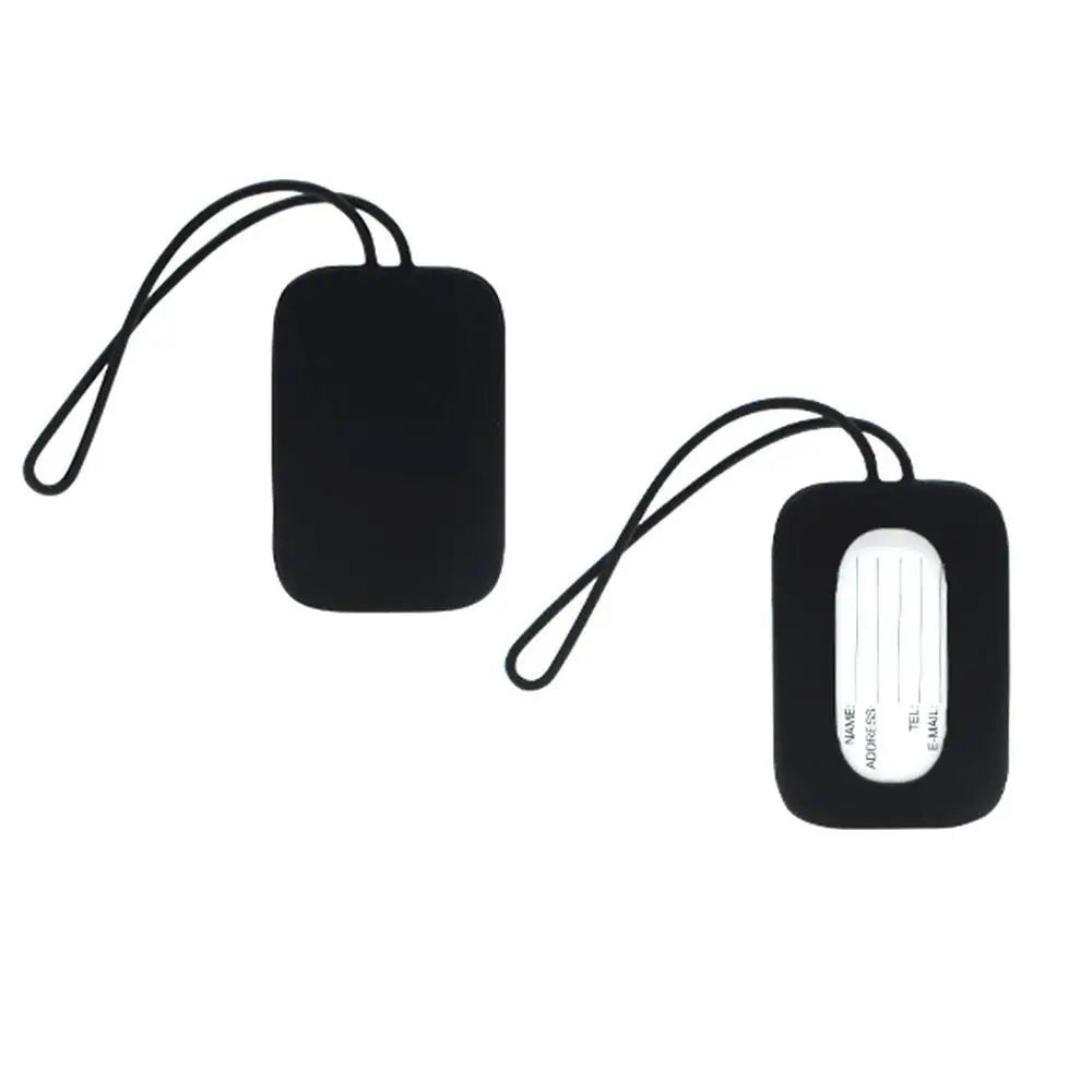 Silicone Luggage Tag Soft Suitcase Identifier Tag with Lanyard Anti-lost Boarding Pass Tag Name Phone Address Label for Travel