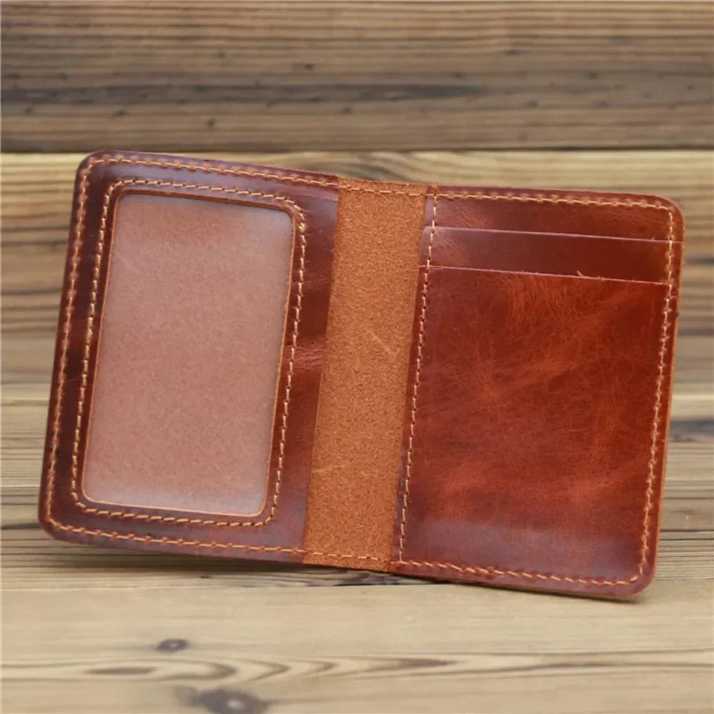 Handcraft Leather Credit Card Holder Vintage Small Wallet for Credit Cards Case and Driver License Vintage Style Gift for Men