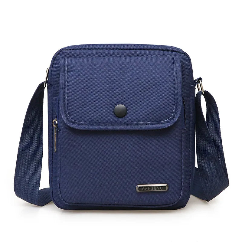 Small Durable Vintage Canvas Water Resistant Messenger Crossbody Bag with Multi-pockets Nylon Messenger Bag