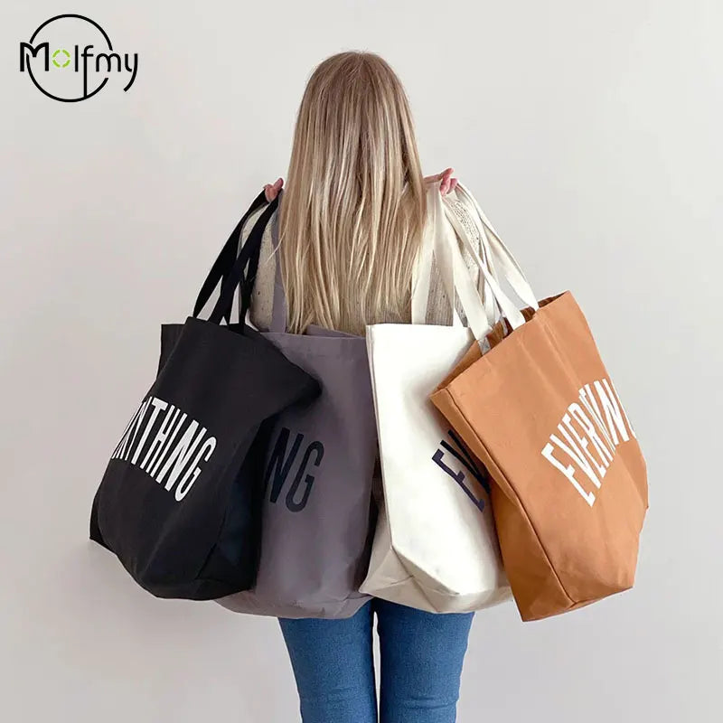 Large Canvas Tote Bag Fashion Beach Reusable Shopping Handbag