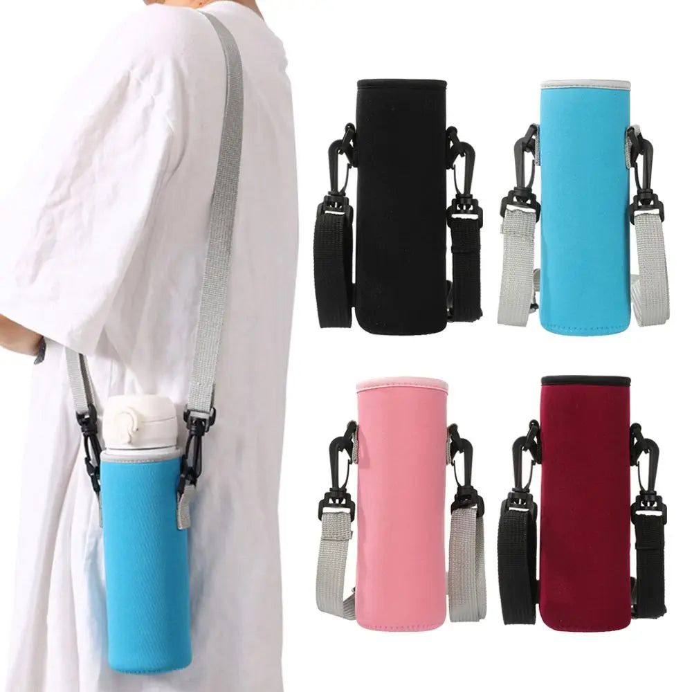 Neoprene Water Bottle Holder with Strap - Insulated Sleeve for Outdoor Sports