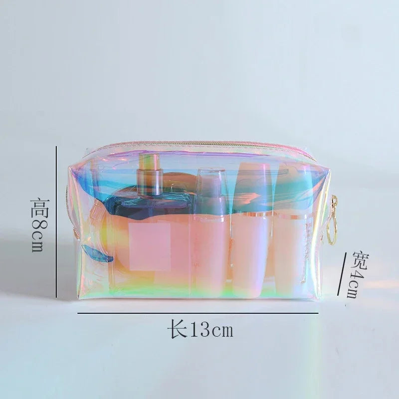 PVC Women Travel Transparent Storage Bag Toiletries Organize Waterproof Cosmetic Bag Portable Makeup Bag Female Wash Bag Handbag