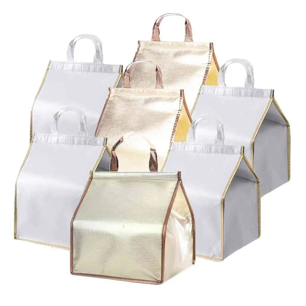 Home kitchen Foldable Aluminum Foil Delivery Bag Thermal Box Cake insulation bag Cooler Bag