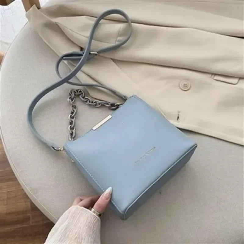 Women's Leather Fashion Senior Small Fresh Chain Bucket Bag Shoulder Crossbody Handbag Tote Bags for Women Bolsos Para Mujer