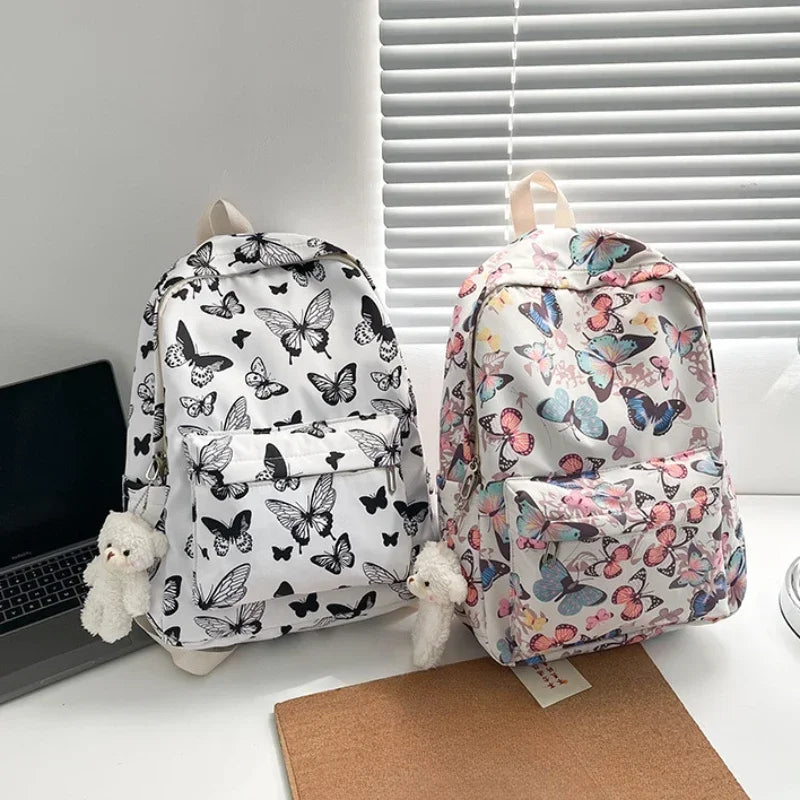 Butterfly Pattern Women's Backpack for School and Travel