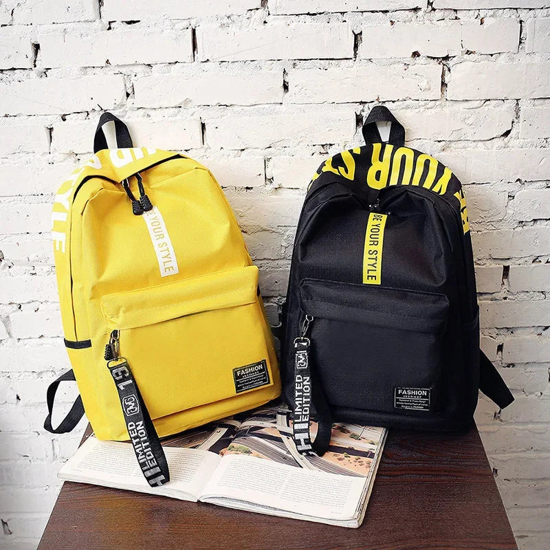 Nylon Preppy Backpack for Students - Large Casual Schoolbag