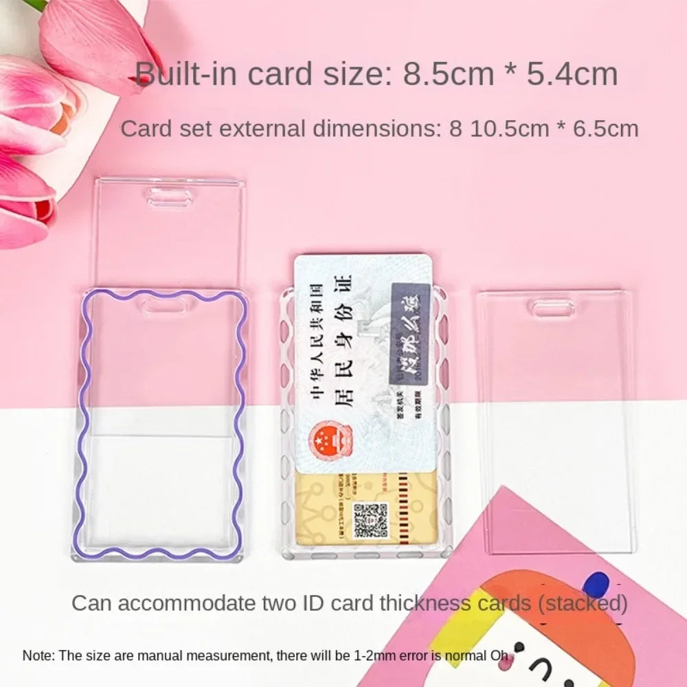 Transparent Acrylic Picture Frame ID Card School Supplies New Unisex Hard Plastic Work Card Holder Business Case Protector Cover