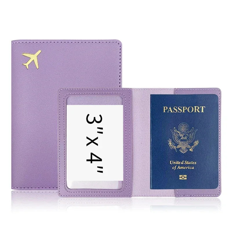 Fashion Travel Passport Cover Women Men Passport Credit Card Holder Case PU Leather Business Card Passport Wallet Travel Purse