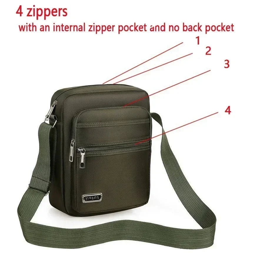 Men Nylon Shoulder Bag Messenger Bag Casual Waterproof Nylon Zipper Pocket Handbag Fashion Tote Travel Male Crossbody Bags