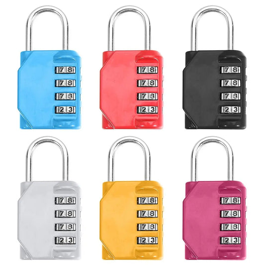 4 Dial Digit Combination Lock Metal Code Lock Password Lock Waterproof Rust-proof Luggage Padlock Travel Accessories