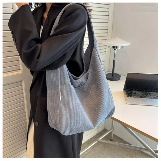 Single Shoulder Tote Nylon Cloth Bag Women's Large Capacity Bag Canvas Women's Bag Corduroy Handbag