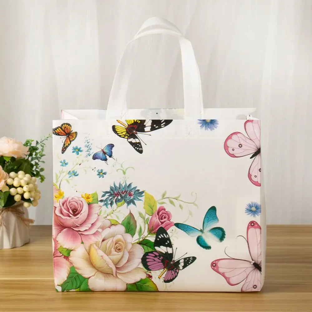 Durable Gradient Color Non Woven Reusable Large Tote Bag Thickened Multifunction Shopping Bag