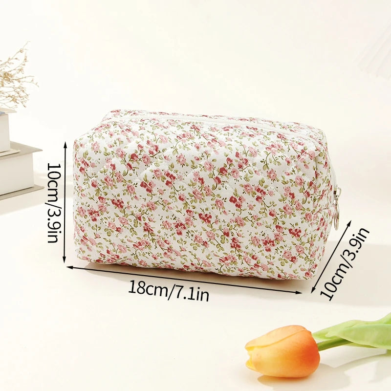 Grid Bow Cosmetic Bag Ins Makeup Storage Bag Large Capacity Handbag Storage Tool Portable Women Zipper Cosmetic Organizer 가방