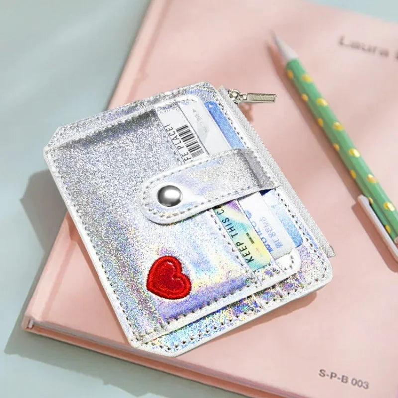 2023 Laser Women's Wallet Cute Design Large Capacity Multi -card Cash Coin Purse Pocket Pocket Love Pattern Accessories