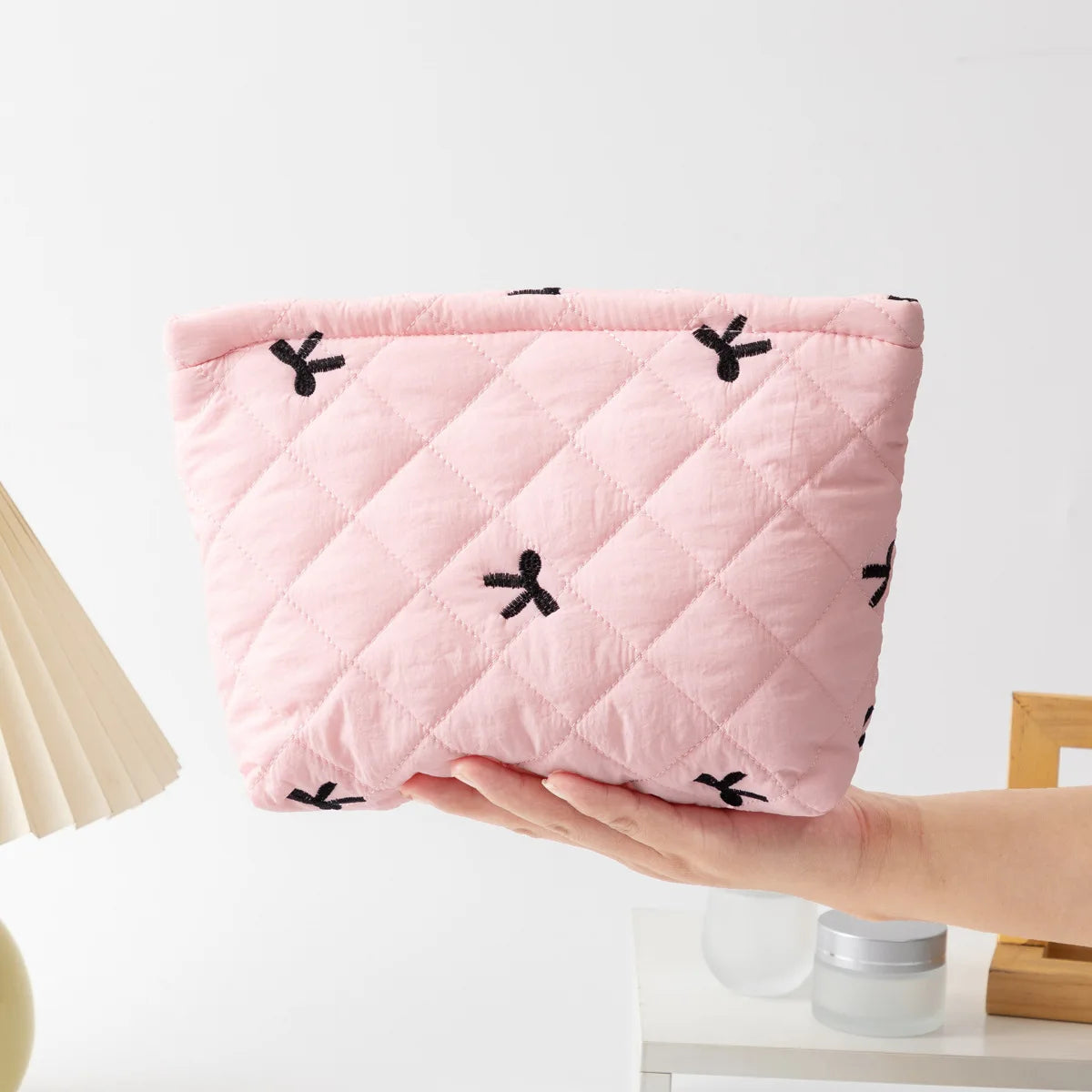 kawaii makeup Ladies Travel Storage Bag New bow Women's Cosmetic Bags Cute Portable Girls Pencil Case Makeup Bag Handbags