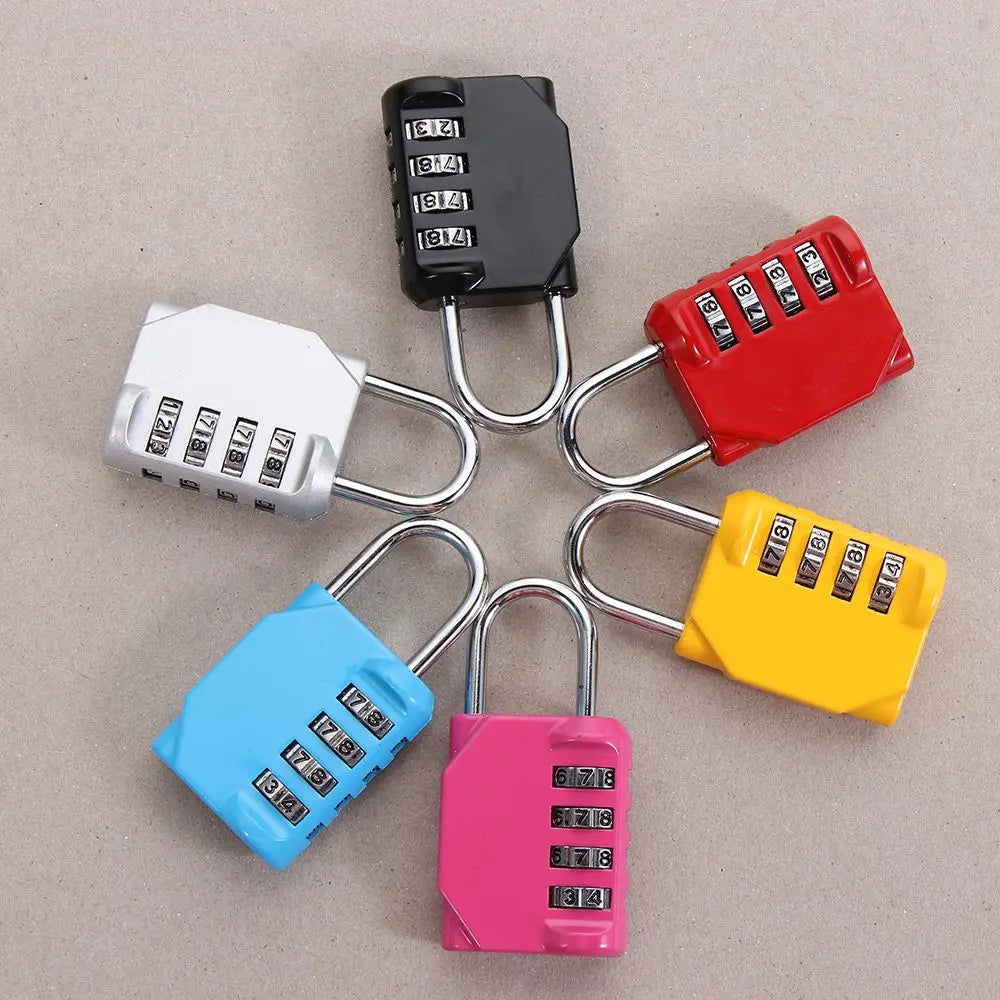 4 Dial Digit Combination Lock Metal Code Lock Password Lock Waterproof Rust-proof Luggage Padlock Travel Accessories