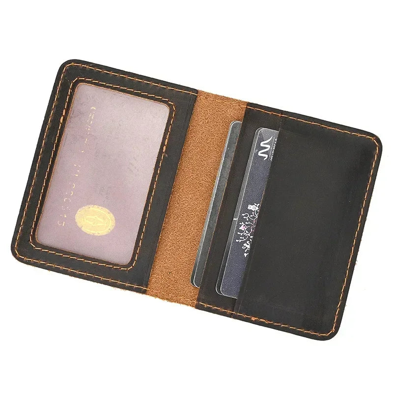 Genuine Leather Card Holder Purse ID Card Real Leather Rfid Card Case Clutch Wallets Slots for Men Women Mini Slim Short Purse