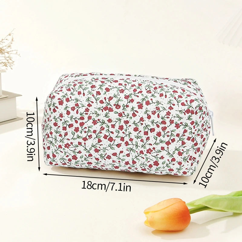 Grid Bow Cosmetic Bag Ins Makeup Storage Bag Large Capacity Handbag Storage Tool Portable Women Zipper Cosmetic Organizer 가방