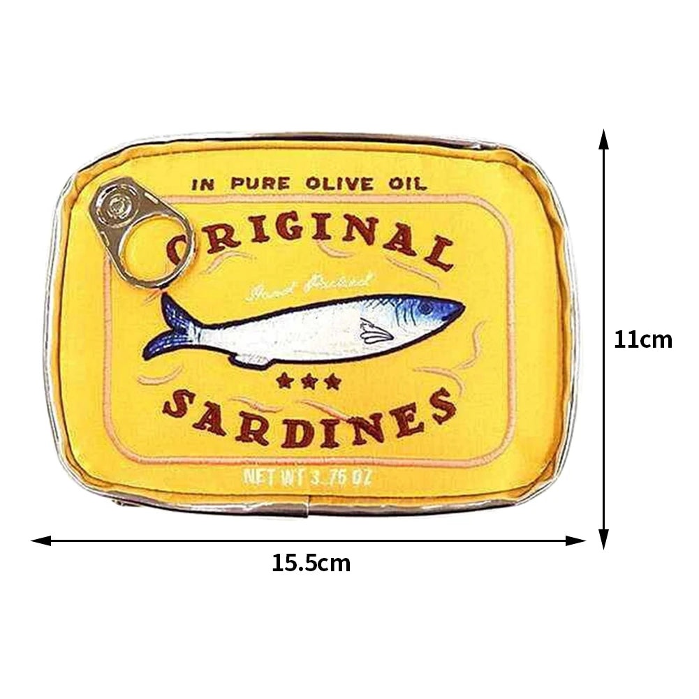 Cute Cosmetic Bag Sardines Cans Shape Funny Packages Creative Portable Toiletry Bag Fashion Zipper Small Soft Makeup Bags