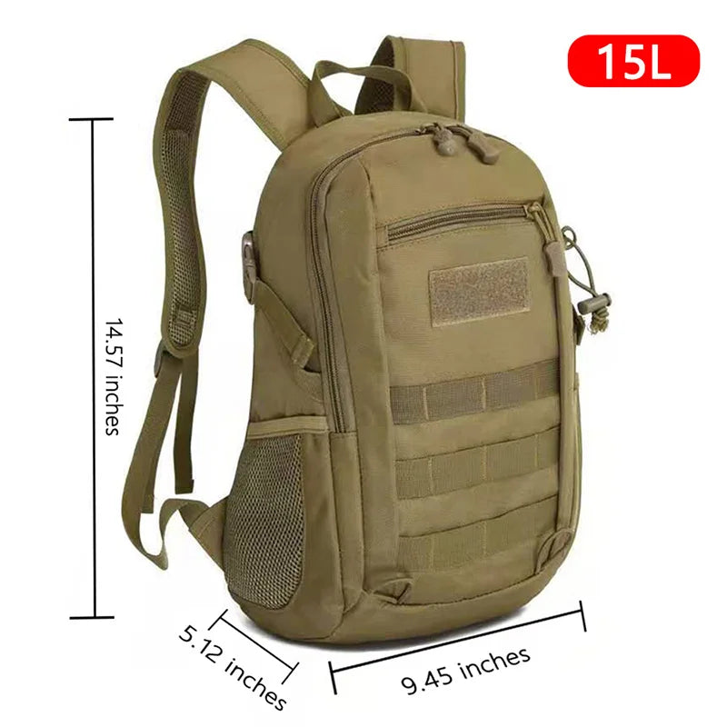 Men's 15L Waterproof Hiking Backpack Outdoor Camping Fishing Bag