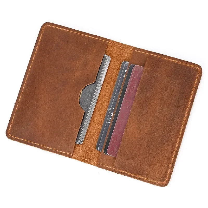 Genuine Leather Card Holder Purse ID Card Real Leather Rfid Card Case Clutch Wallets Slots for Men Women Mini Slim Short Purse