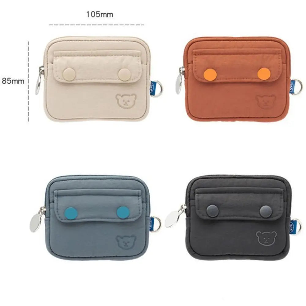 Fashion Solid Color Coin Purse Zipper Large Capacity Small Wallet Wear-resistant Storage Bag Male Card Holoder Money Bag