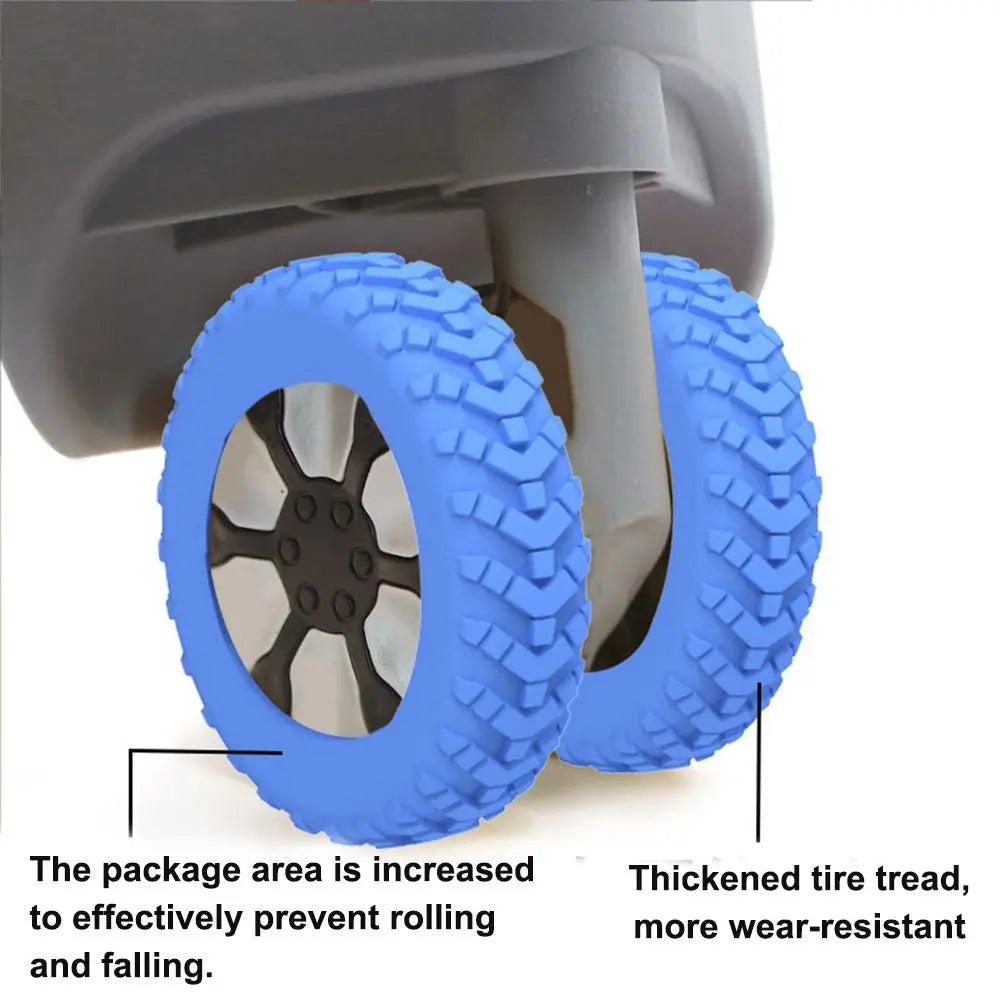 8PCS Travel Luggage Caster Shoes Silicone Suitcase Wheels Protection Cover with Silent Sound Reduce Noise Luggage Accessories