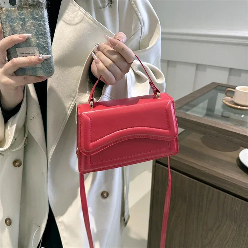 High Quality PU Leather Handbag Purse Women's Bag Solid Color Shoulder Crossbody Bags Lady Messenger Small Tote for Women Girls