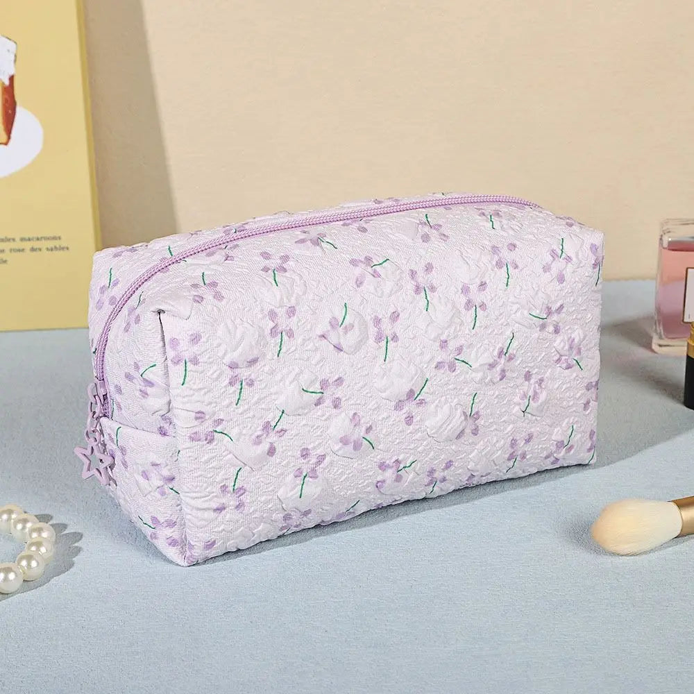 Large-Capacity Floral Makeup Bag Travel Organizer Toiletry Bag