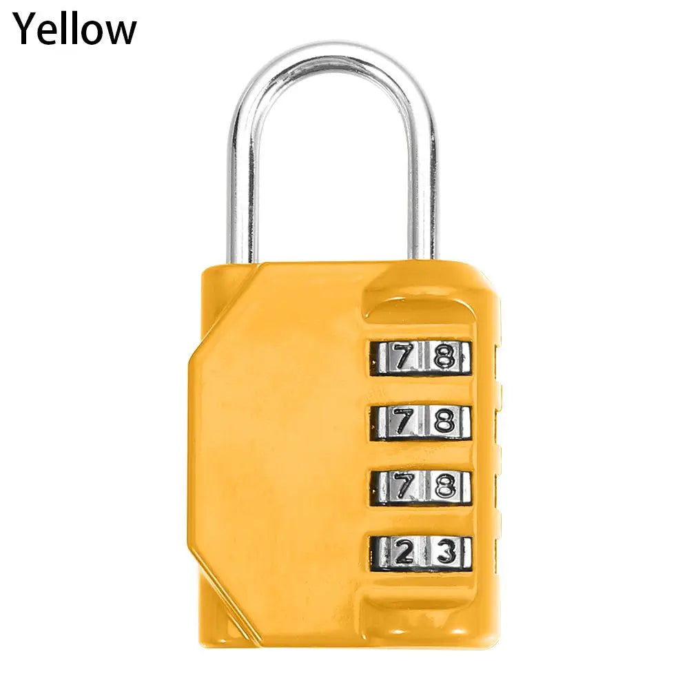 4 Dial Digit Combination Lock Metal Code Lock Password Lock Waterproof Rust-proof Luggage Padlock Travel Accessories