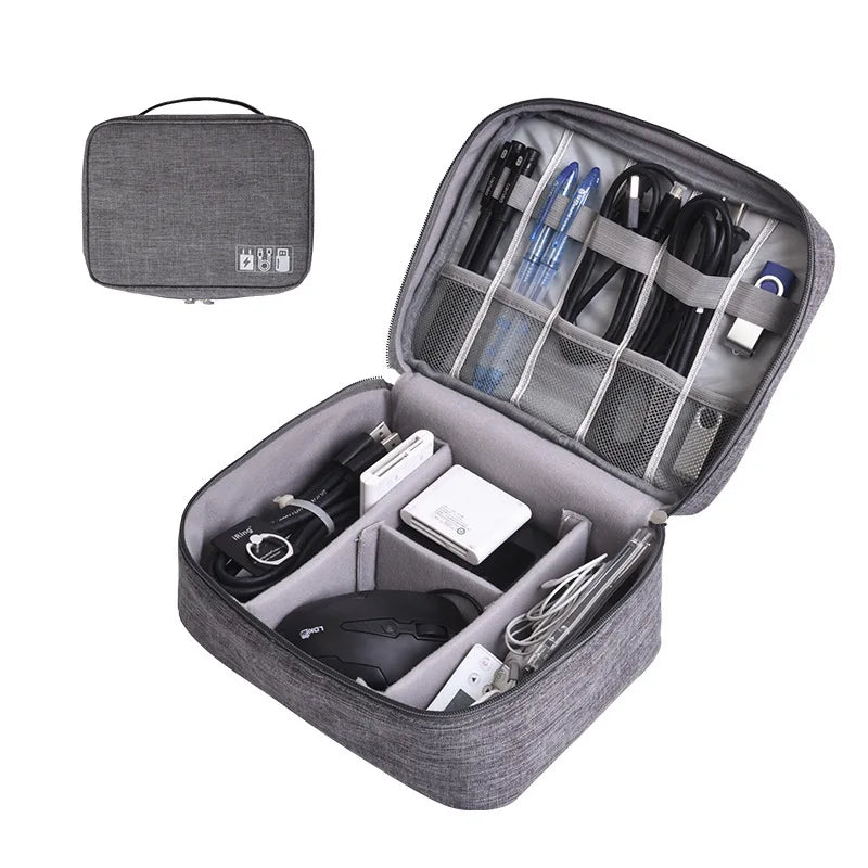 Travel Closet Organizer Case for Headphones Storage Bag Digital Portable Zipper Accessories Charger Data Cable USB Cosmetics