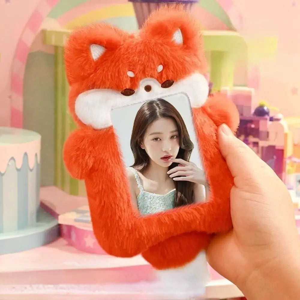 Cute Plush Photocard Case Cartoon Bag Keychain Star Shape Photo Card Holder Idol Photos Protective Cover Student Card Holder