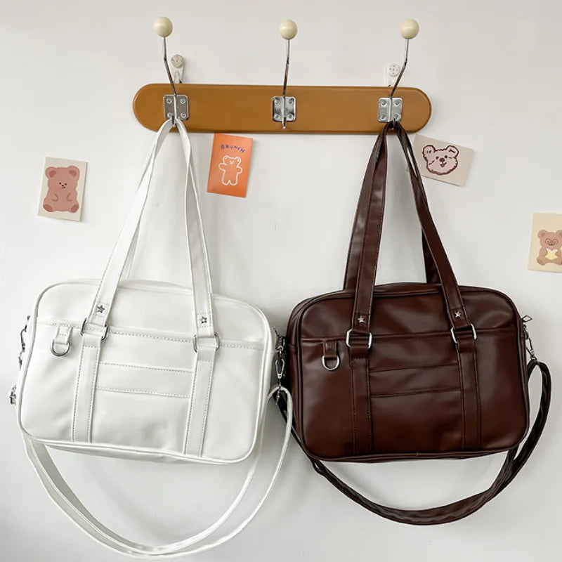 JK Style High School Student PU Leather Shoulder Bag Crossbody Itabag