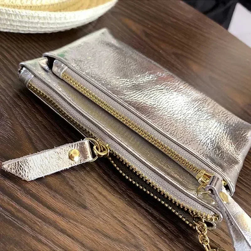 Women Clutch Mini Coin Purse Genuine Leather Wallet Credit Card Cash Holder Small Money Bag Female Zipper Storage Bags Pouch