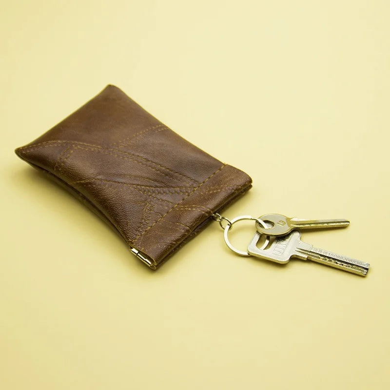 2023 New Fashion Leather Long Pocket Key Wallet Keyring Coin Purse Women Men Small Short Money Change Bag Little Card Holder