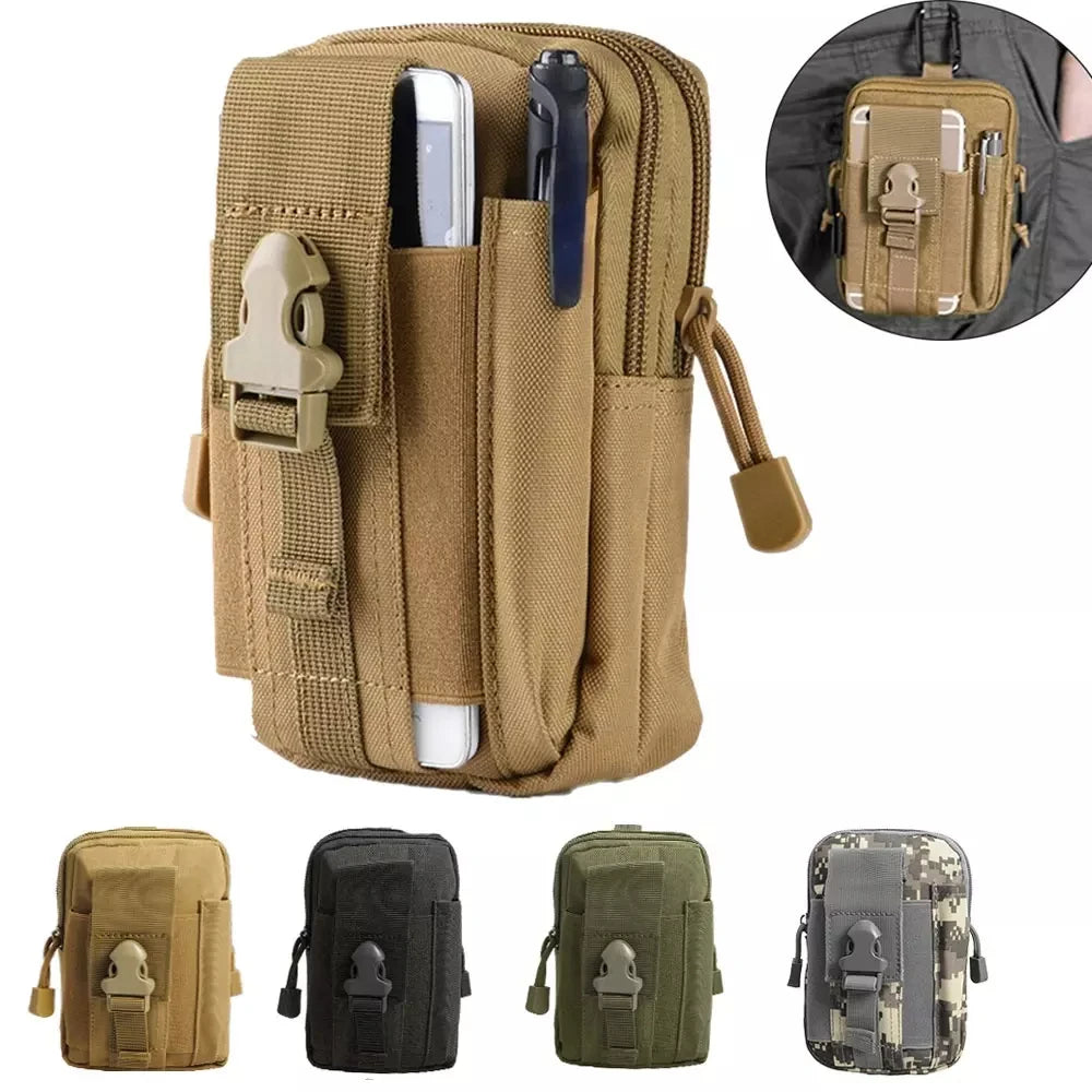 Tactical EDC Molle Phone Pouch Military Waist Bag Nylon Fanny Pack Camping Hunting Utility Bag