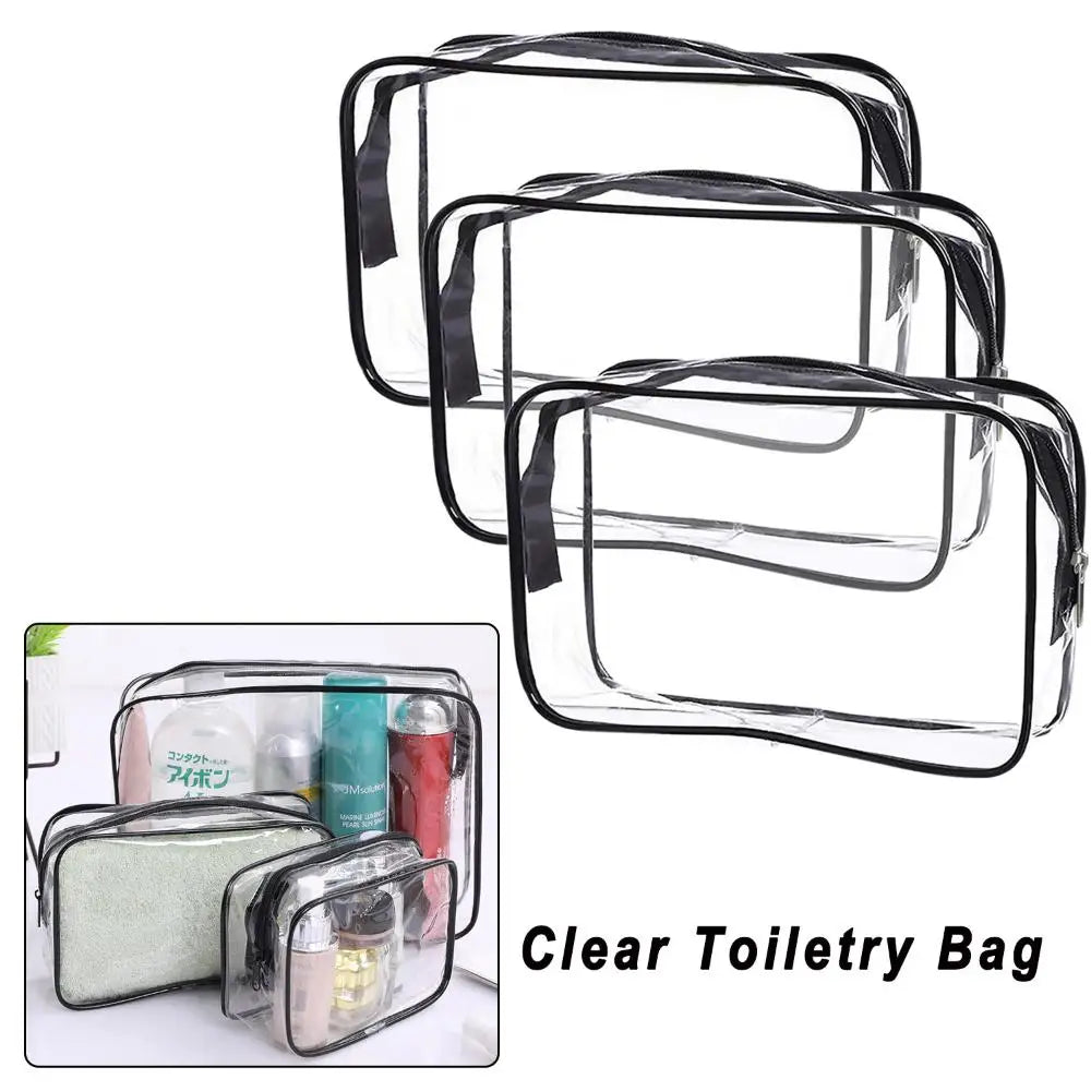 Women Waterproof Zipper Storage Pouch Transparent Cosmetic Bags Toiletry Bag Makeup Case