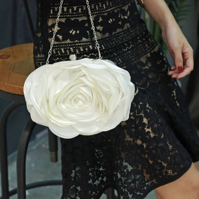 Hot Sale Evening Bag Flower Bride Small Purse Full Dress Party Handbag Wedding Wallet Women Floral Chain Lady Clutches