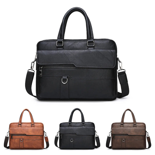 Men's PU Leather Laptop Bag Briefcase Messenger