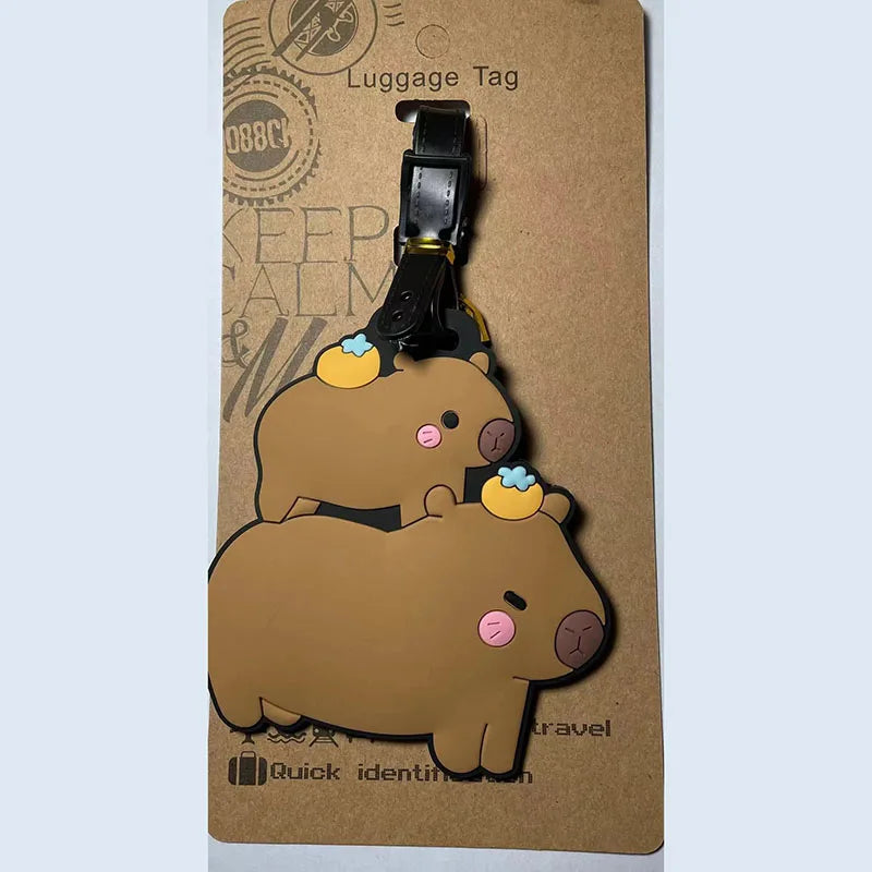 Hot On Sale Cute Capybara Luggage Tag Silica Gel Suitcase ID Addres Holder Women Men Baggage Boarding Tag Portable Label