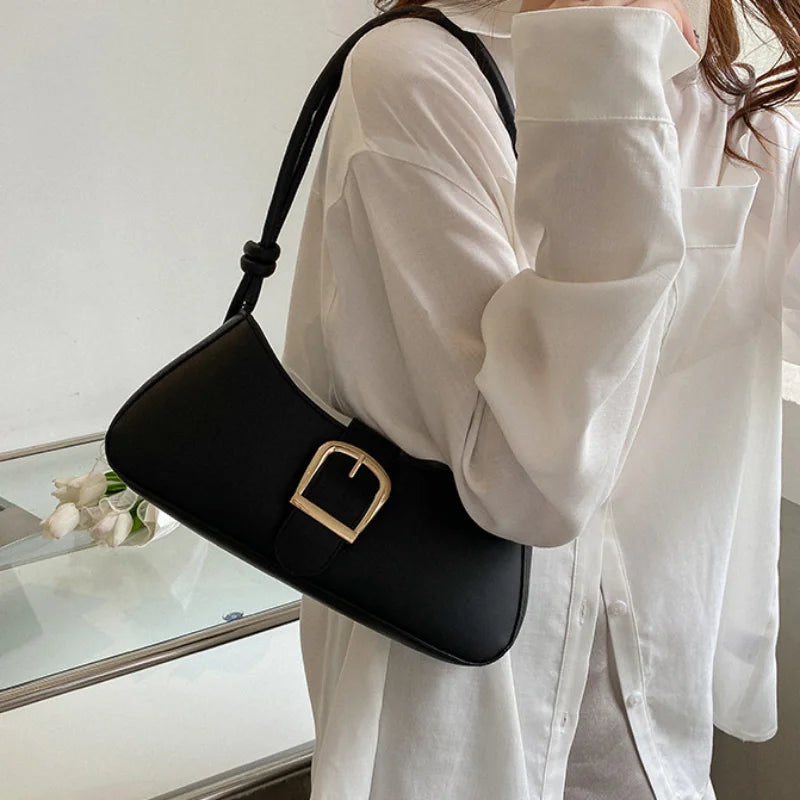 Women's Shoulder Bag Solid Color Popular Small Bag Trend Summer 2025 New Trendy Crossbody Bag Texture Shoulder Underarm Bag