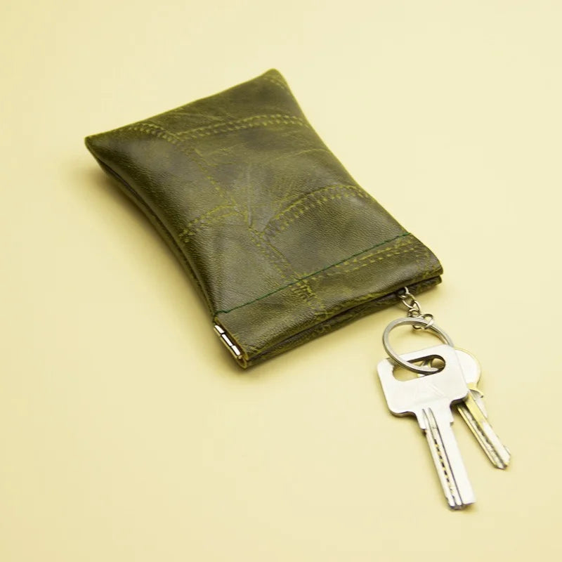 2023 New Fashion Leather Long Pocket Key Wallet Keyring Coin Purse Women Men Small Short Money Change Bag Little Card Holder