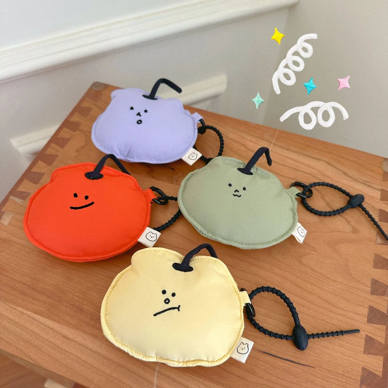 Ins Fashion Cute Fabric Coin Storage Bag Coin Pouch Korean Portable Wireless Earphone Protector Cover Kawaii Charm Pendant Gifts