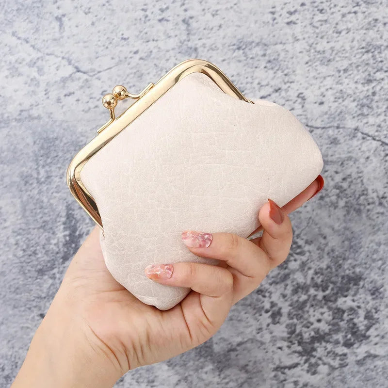 2024 New Retro Purse Ladies Short Buckle Candy Colored Coin Purse Change Purse Cute Wallet Clutch Bag Wallets for Women