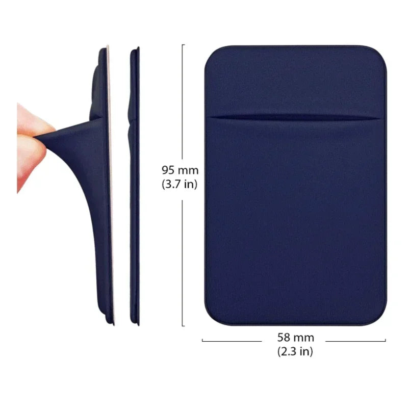 1PC Fashion Elastic Cloth Cell Phone Card Holder Mobile Phone Wallet Case Credit ID Card Holder Adhesive Sticker Pocket