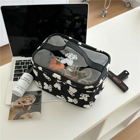 Large Capacity Cute Dog Makeup Bag Travel Organizer