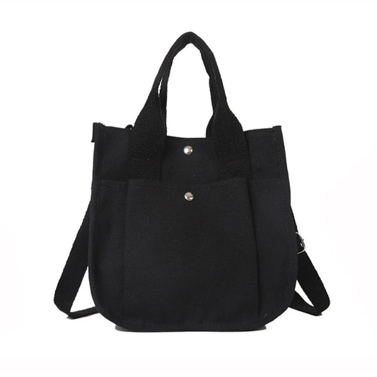 Canvas Tote Bag - Small Square Crossbody Handbag